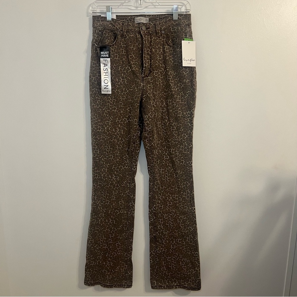 Love, Fire Leopard Print Trousers